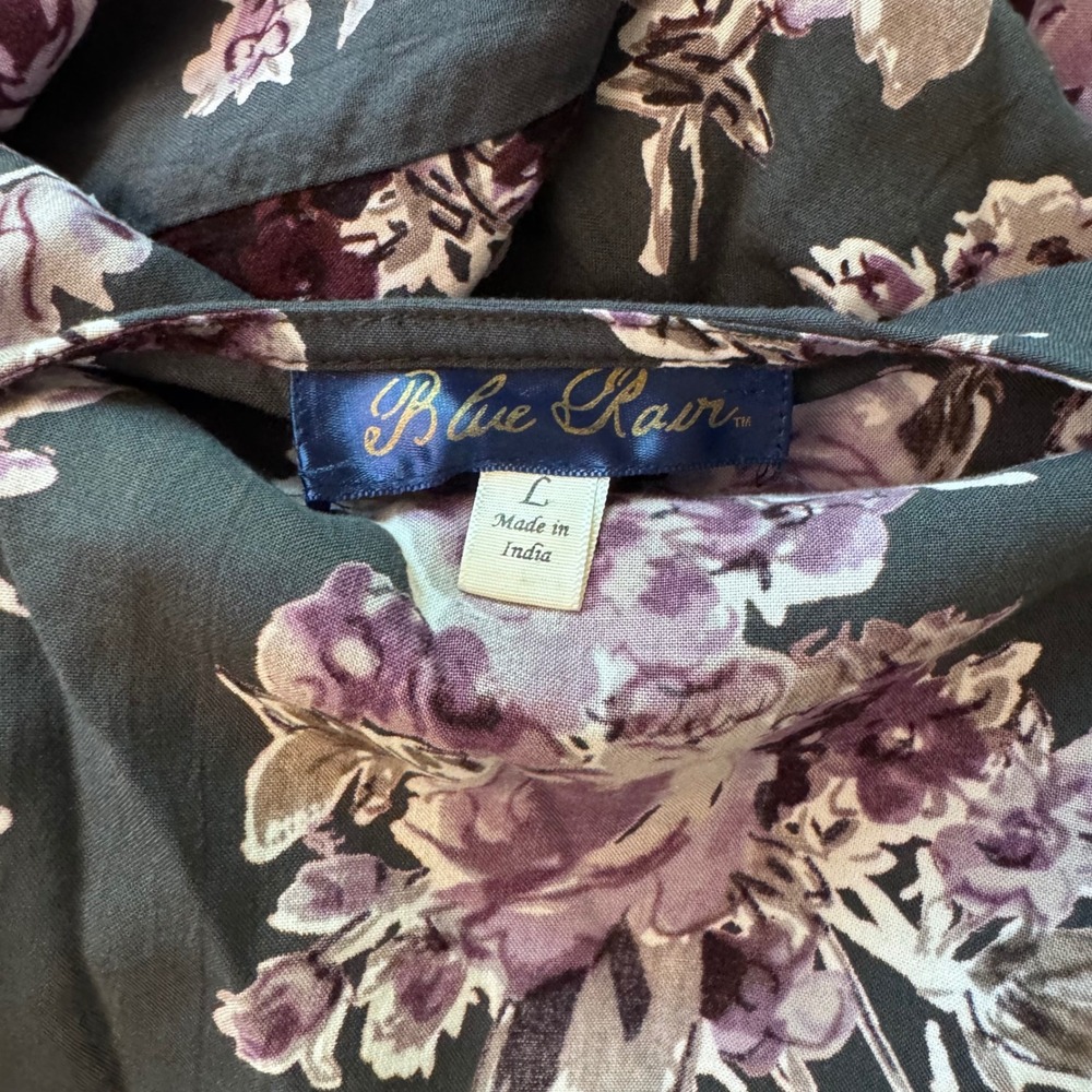 Womens Floral Open Front Kimono Wrap Purple Rose Oversized Cardigan Cover Up - Picture 9 of 12